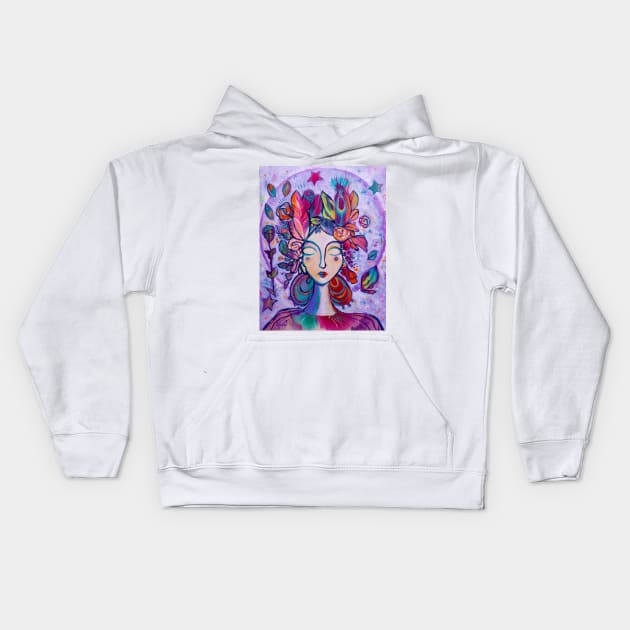 Lavender Goddess Kids Hoodie by gaea